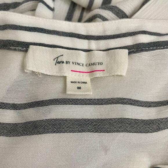 Two by Vince Camuto Women's Striped Tunic Long Sleeve Semi-Sheer Boho Top-Medium - Picture 7 of 9